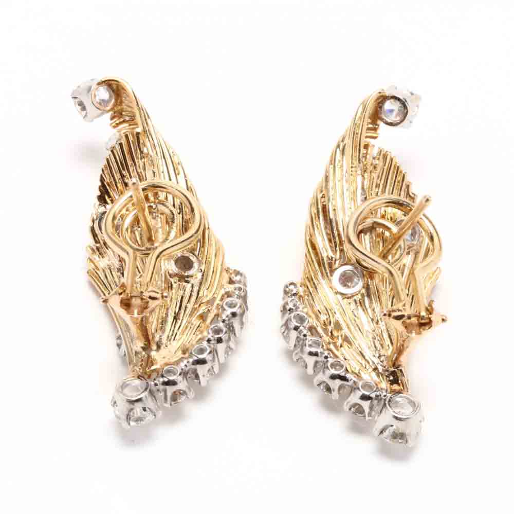 Gold and Diamond Earrings - Image 2 of 3
