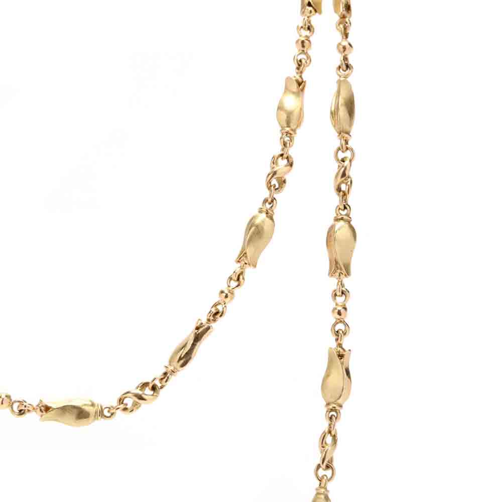 18KT Gold Tulip Chain Necklace, Georg Jensen - Image 2 of 4