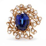 18KT Gold, Tanzanite, and Diamond Brooch, Tiffany & Co.