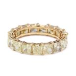 Gold and Fancy Color Diamond Eternity Band