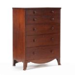 North Carolina Federal Semi-Tall Walnut Chest of Drawers