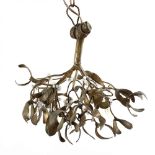 A French Art Nouveau Mistletoe Chandelier