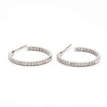 18KT White Gold Inside-Outside Diamond Hoop Earrings, Roberto Coin