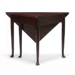 Virginia Queen Anne Mahogany Drop Leaf Corner Table