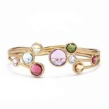 18KT Gold and Multi-Gemstone "Jaipur" Cuff Bracelet, Marco Bicego