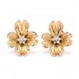 18KT Gold and Diamond Dogwood Earrings, Fisher & Co.