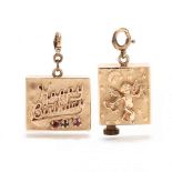 Two Vintage 14KT Gold Musical Charms