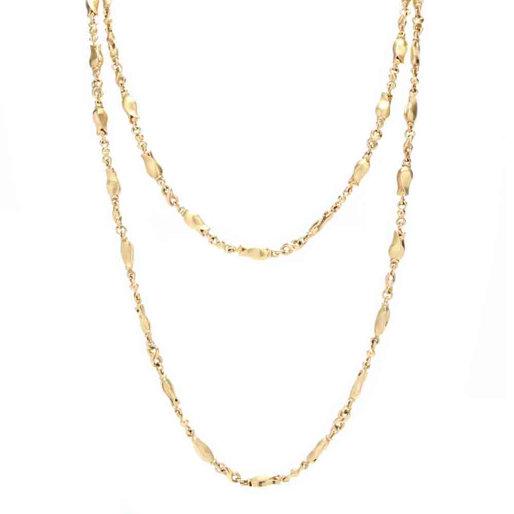 18KT Gold Tulip Chain Necklace, Georg Jensen