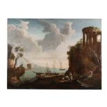 style of Claude-Joseph Vernet (French, 1714-1789), Monumental Harbor Scene