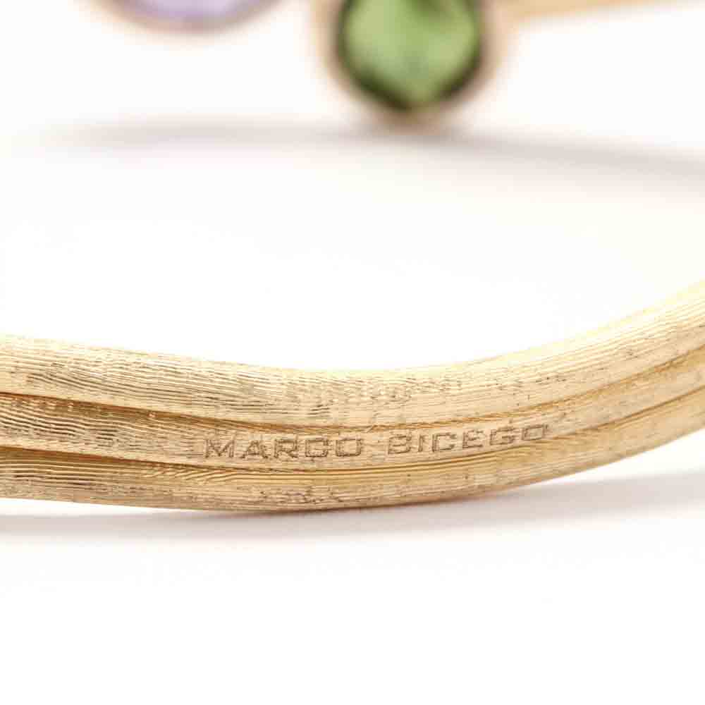 18KT Gold and Multi-Gemstone "Jaipur" Cuff Bracelet, Marco Bicego - Image 5 of 6