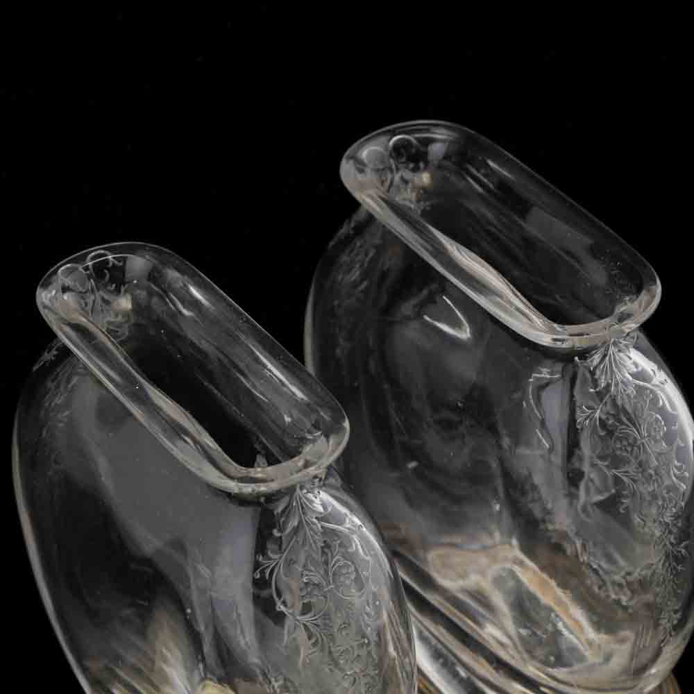 Baccarat, Pair of "Rock Crystal" Engraved Mantel Vases - Image 11 of 14