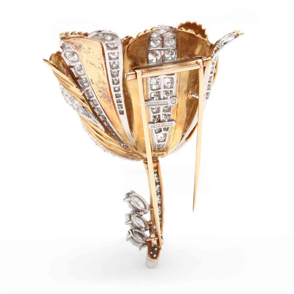 Platinum, 18KT Gold, and Diamond Brooch, Tiffany & Co. - Image 2 of 4