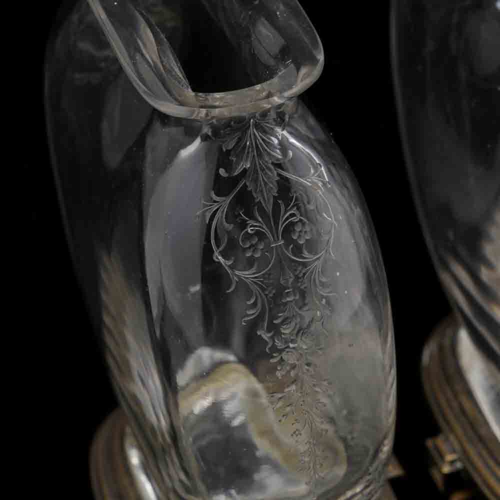 Baccarat, Pair of "Rock Crystal" Engraved Mantel Vases - Image 10 of 14