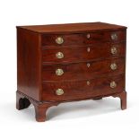 New England Federal Mahogany Bowfront Inlaid Chest of Drawers