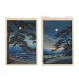Two Japanese Woodblock Prints by Hasui Kawase and Ishiwata Koitsu