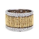 18KT Bi-Color Gold and Diamond Band