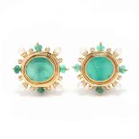 18KT Gold and Gem-Set Intaglio Earrings, Elizabeth Locke