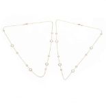 Pair of 18KT Gold and Rock Crystal Station Necklaces, Ippolita
