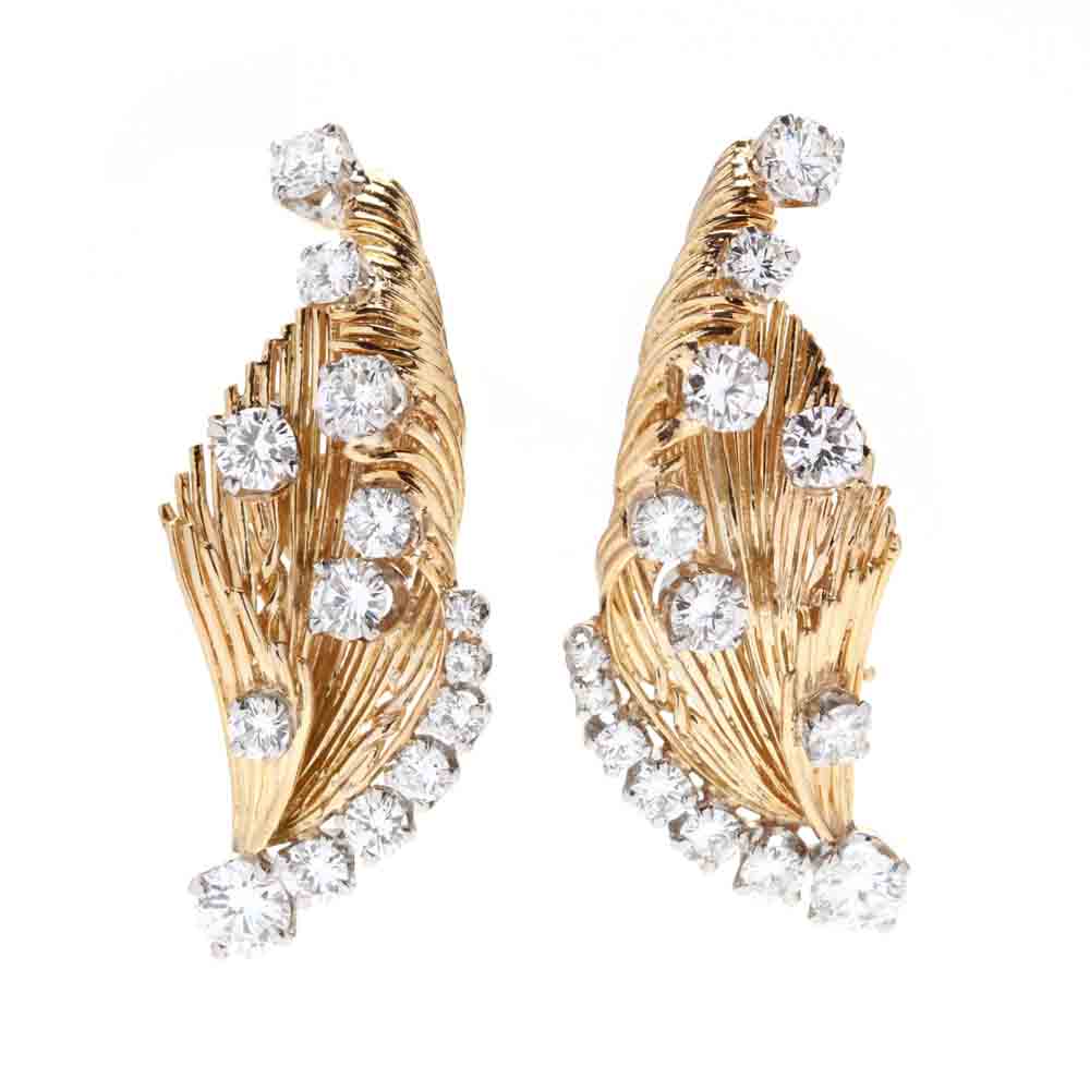 Gold and Diamond Earrings