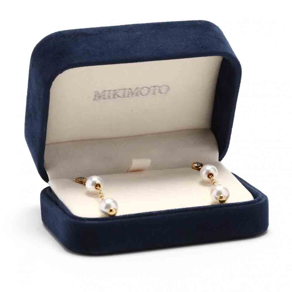 18KT Gold, Pearl and Diamond Dangle Earrings, Mikimoto - Image 5 of 5