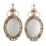 Pair of Antique Adam Style Large Gilt Wall Mirrors