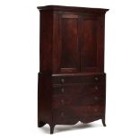 Southern Federal Diminutive Walnut Linen Press