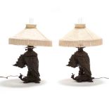 att. Bradley & Hubbard, Cockatoo and Turtle Lamps