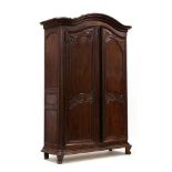 Louis XV Carved Walnut Large Armoire