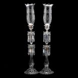 Baccarat, Pair of Tall Drop Prism Mantel Lusters