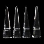 Baccarat, Set of Four Clear Crystal Obelisks