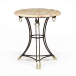 att. Theodore Alexander, Neoclassical Style Iron and Marble Top Table