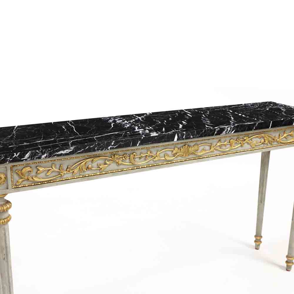 Theodore Alexander, Louis XVI Style Carved and Gilt Marble Top Console Table - Image 2 of 5