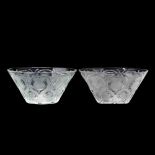 Lalique, Pair of Chardons Crystal Center Bowls