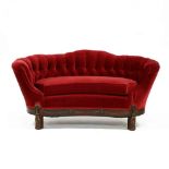 Hollywood Regency Tufted Velvet Settee