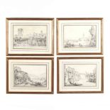 Constant Bourgeois du Castelet (French/Italian, 1767-1841), Suite of Four Views of Italian Towns