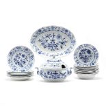 A Partial Set of Meissen "Blue Onion" China (17) Pieces