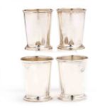 Set of Four Sterling Silver Mint Julep Cups