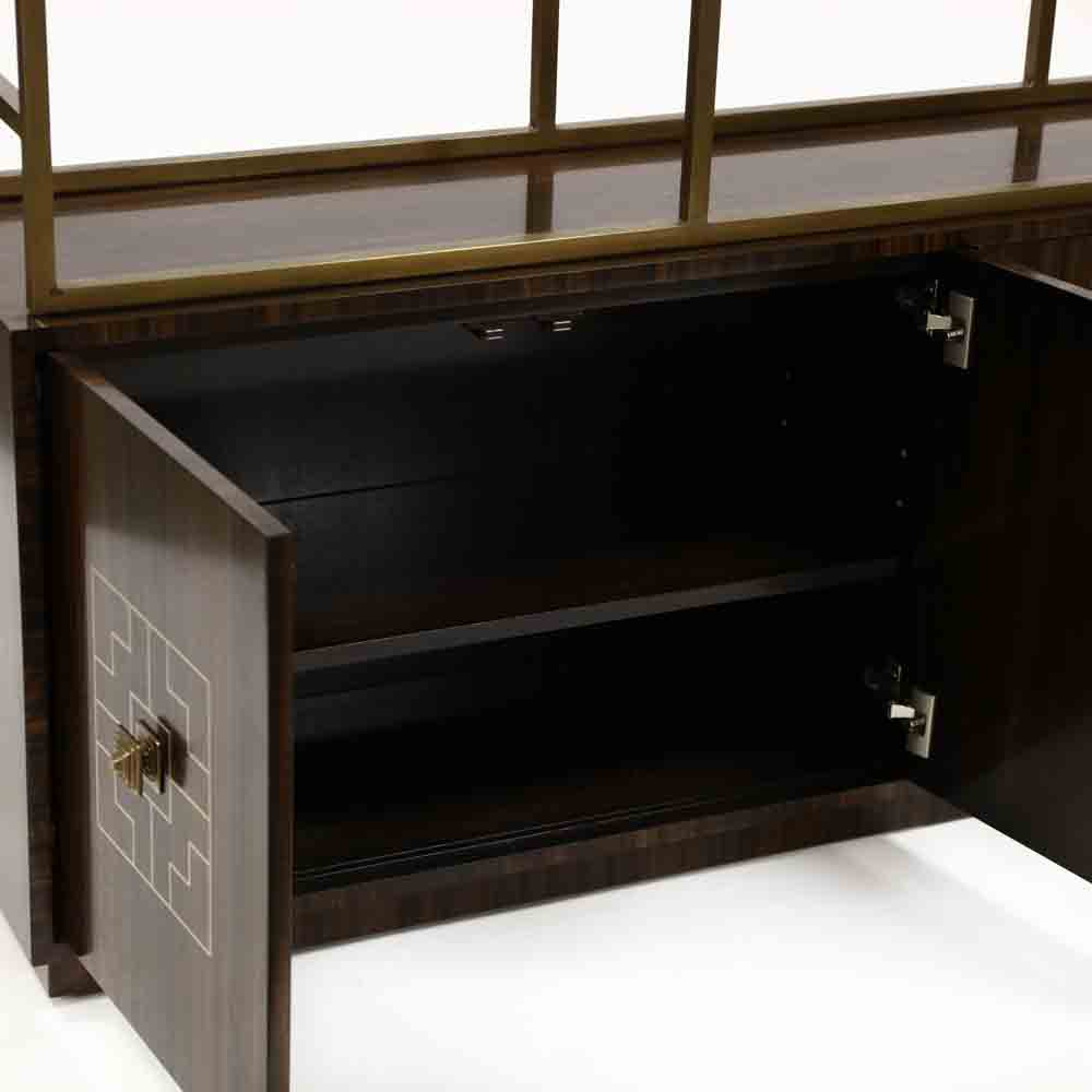 Theodore Alexander, Figured Walnut and Brass Etagere - Image 4 of 14