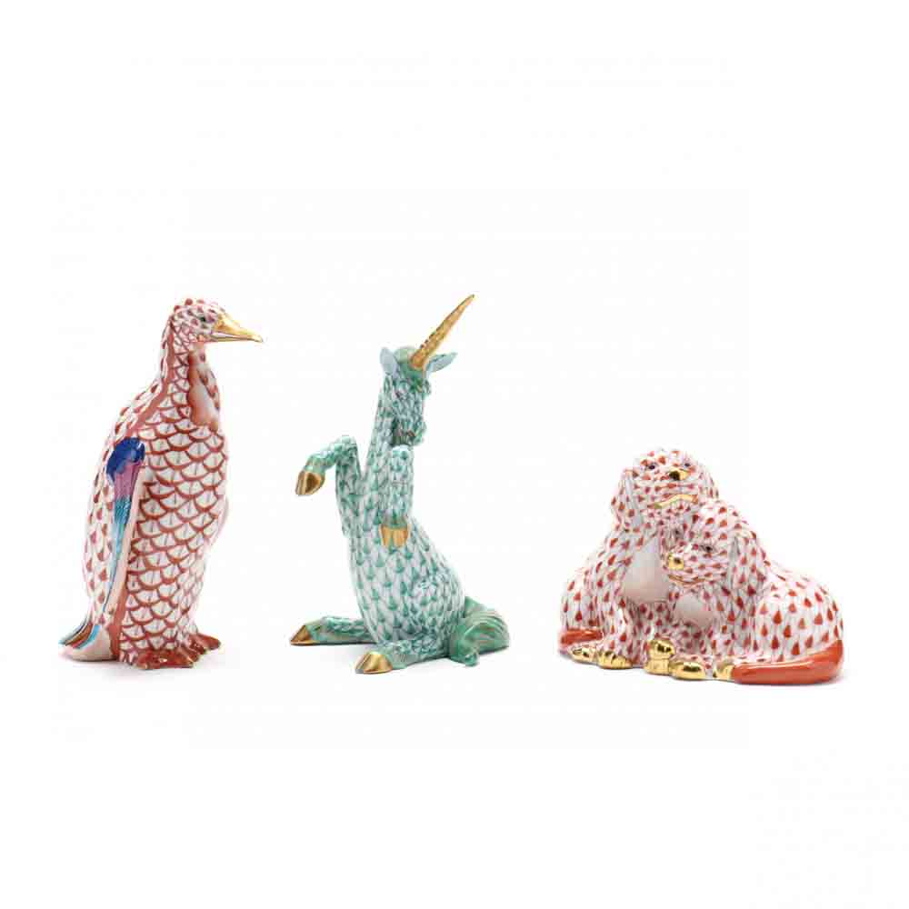 Three Herend Porcelain Animals