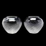 Lalique, Pair of Art Deco Style Cabinet Vases