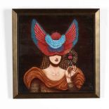 Francisco De Anda (Mexican, 20th/21st Century), Woman in a Winged Headdress with Flower