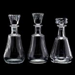 Three Baccarat Crystal Decanters