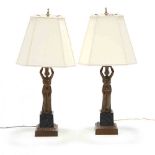 Pair of Hellenistic Style Figural Lamps