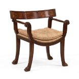 Theodore Alexander, Grecian Style Carved Mahogany Armchair