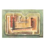 Latin American School (20th Century), Abstract Figural Watercolor