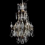 Large Vintage Italian Rococo Style Drop Prism Chandelier