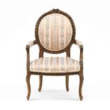 Louis XV Style Carved and Upholstered Fauteuil