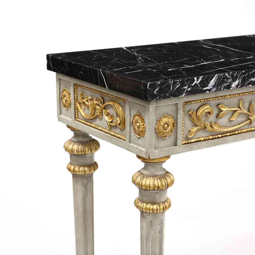 Theodore Alexander, Louis XVI Style Carved and Gilt Marble Top Console Table - Image 3 of 5