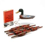 Palm Frond Mallard Decoy, Vintage Fishing Bobbers and Archibald Rutledge Memoir