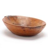 A Carved Burl Dough Bowl